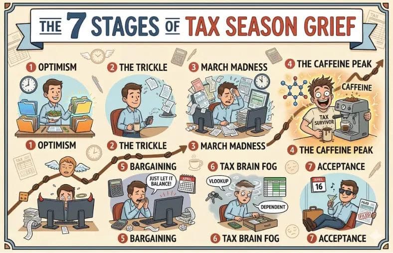 7 Stages of Tax Season Burnout Every CPA Experiences