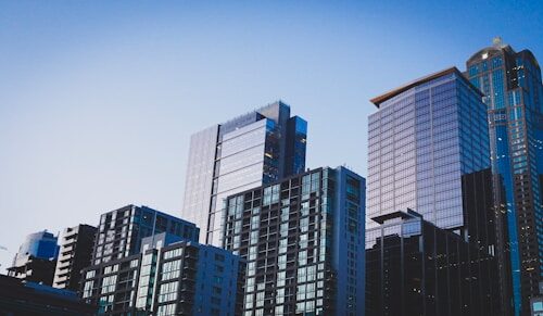 Modern high-rise office buildings